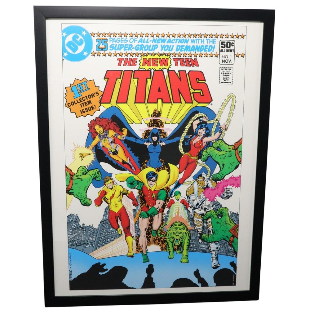 DC Comics Framed Wall Art New Teen Titans #1 Comic Cover George Perez 12x16